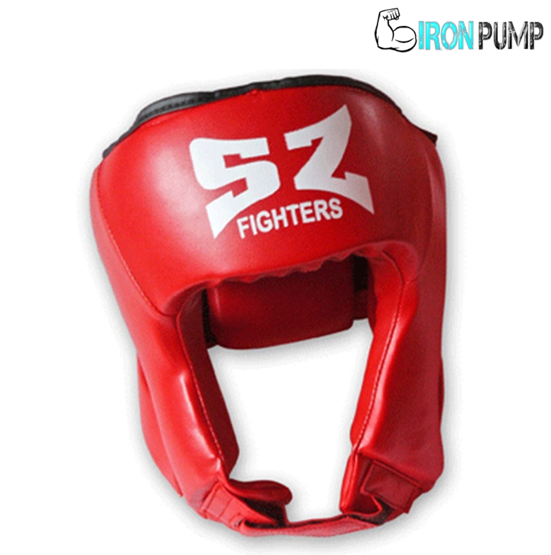 SZ FIGHTERS - БОКСОВА КАСКА (ЕСТЕСТВЕНА КОЖА) - Червен ЦВЯТ