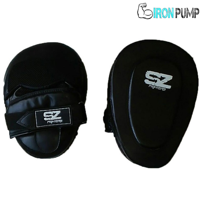 SZ FIGHTERS - ИЗВИТИ БОКСОВИ ЛАПИ (ЕСТЕСТВЕНА КОЖА) - ЧЕРНИ